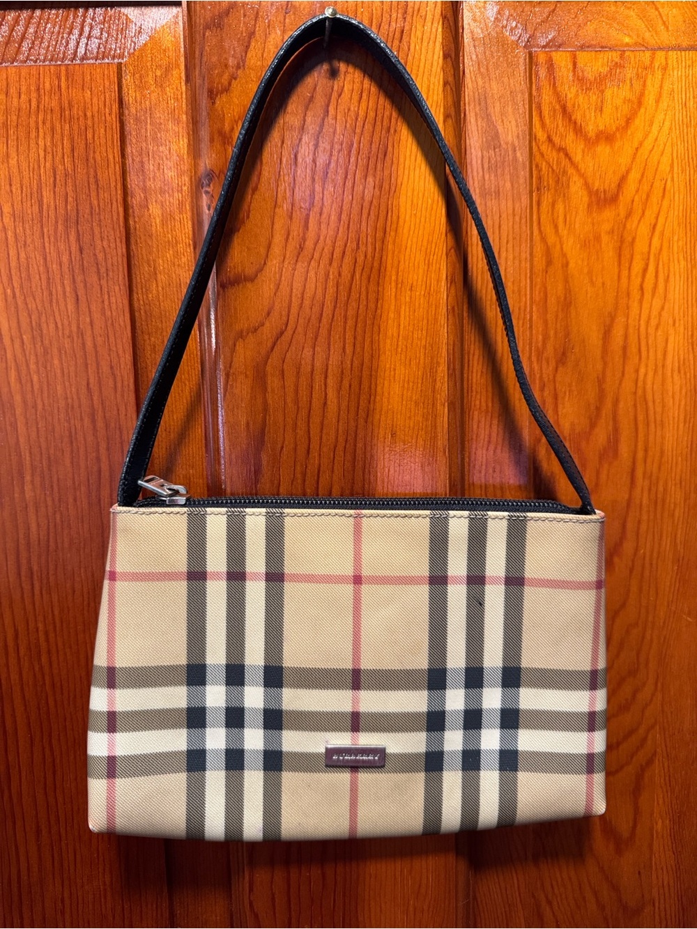 Burberry Beige Nova check mini Shoulder Bag with Black Strap